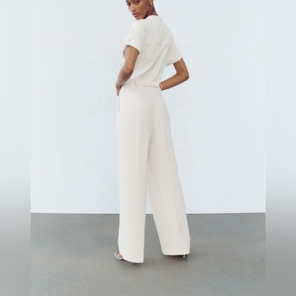 Zara Belted Jumpsuit With Gold Buttons. New With Tags. - Picture 6 of 11